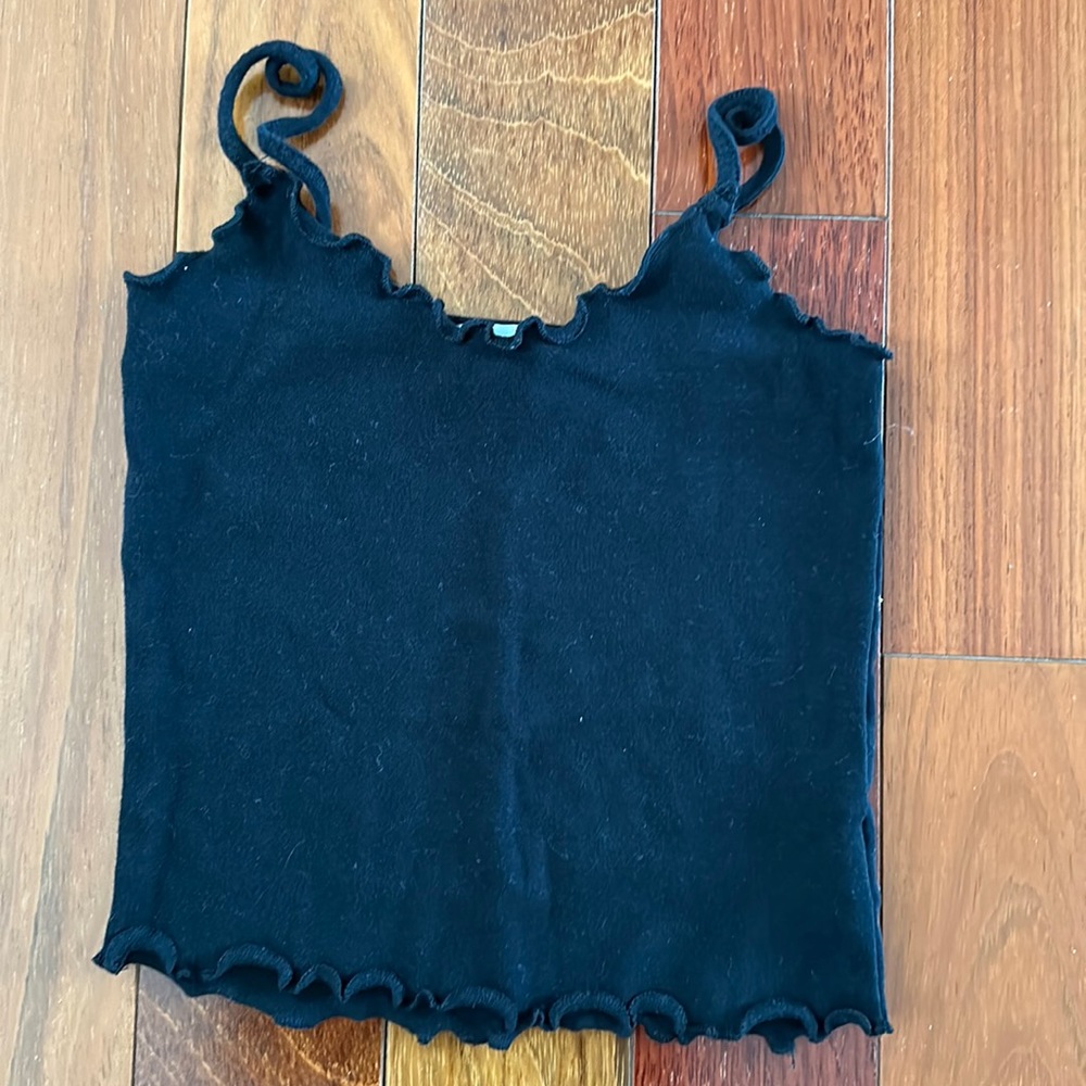Topshop black crop top and blue crop top. Size 2.